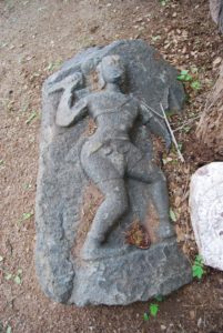 The sculpture of woman warrior